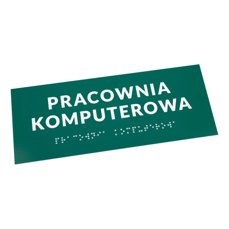 Computer Lab - Door or Wall Plaque with Braille Lettering - Size 200x80mm - TAB565