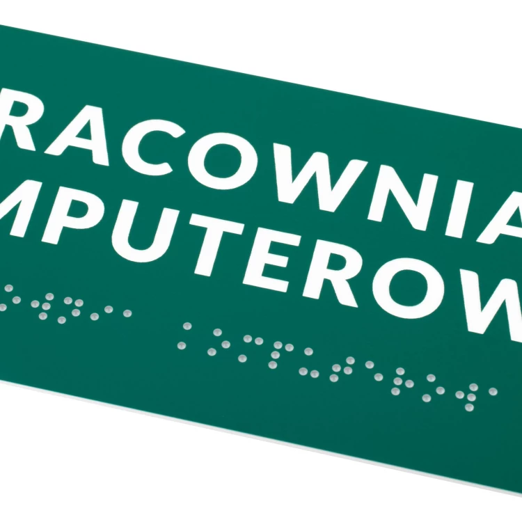 Computer Lab - Door or Wall Plaque with Braille Lettering - Size 200x80mm - TAB565
