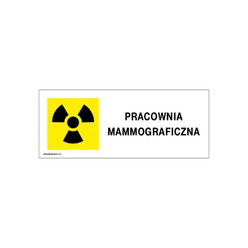 Mammography Room - Information Sign - Size 250x100mm - PVC - UV Color Print - TAB212