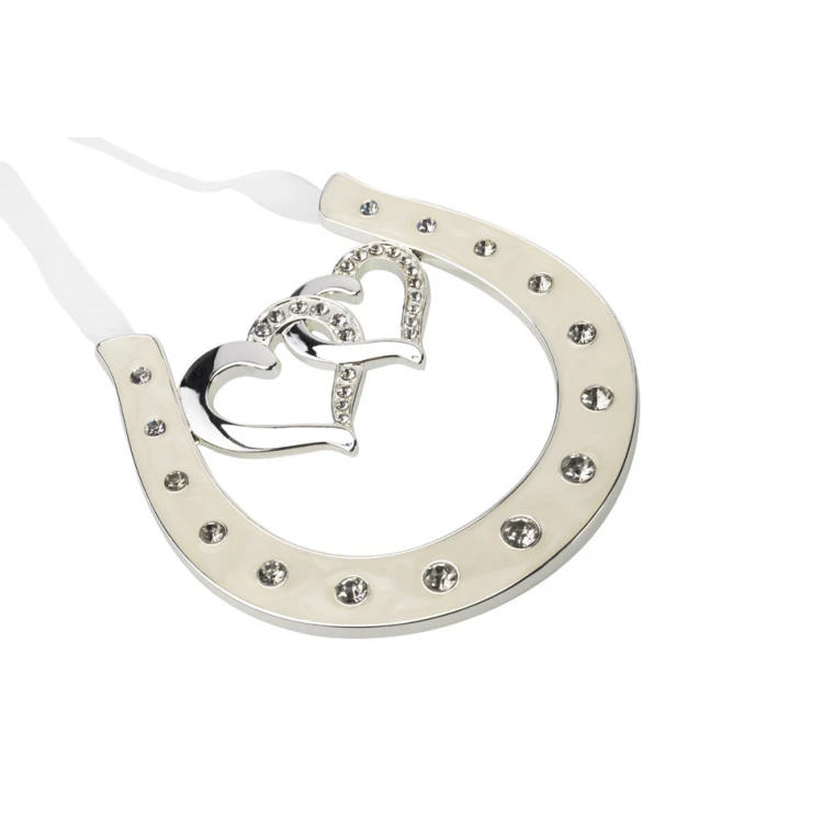 Gift for a young couple - pearl mass horseshoe of luck - two hearts - PSZ002