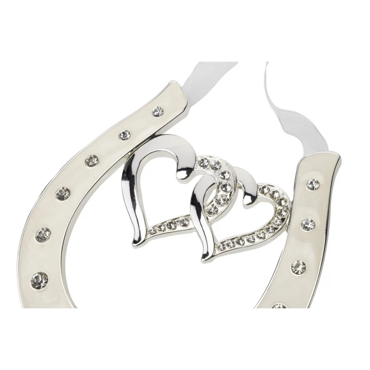 Gift for a young couple - pearl mass horseshoe of luck - two hearts - PSZ002