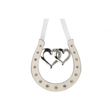 Gift for a young couple - pearl mass horseshoe of luck - two hearts - PSZ002