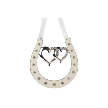 Gift for a young couple - pearl mass horseshoe of luck - two hearts - PSZ002