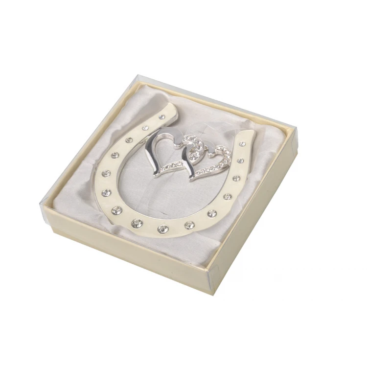 Gift for a young couple - pearl mass horseshoe of luck - two hearts - PSZ002
