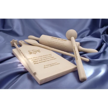 Gift for Young Couple 1 - Rolling Pin, Board, Spoon, Mallet, Pestle.