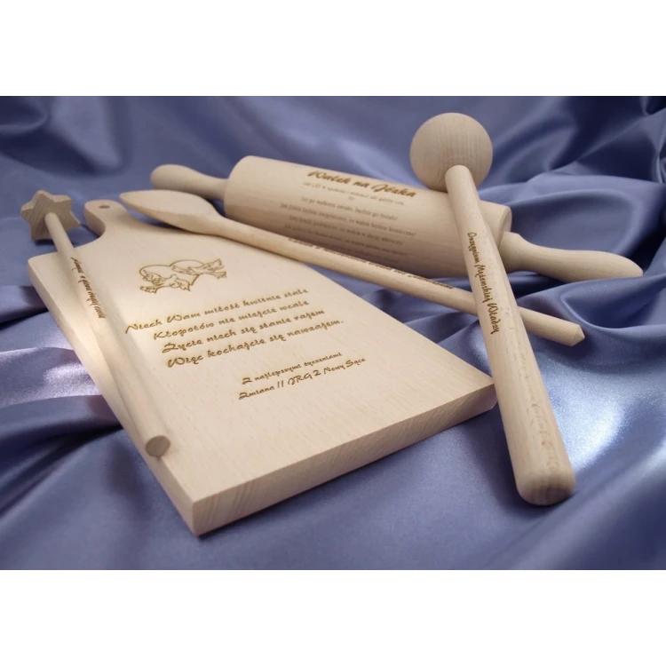 Gift for Young Couple 1 - Rolling Pin, Board, Spoon, Mallet, Pestle.