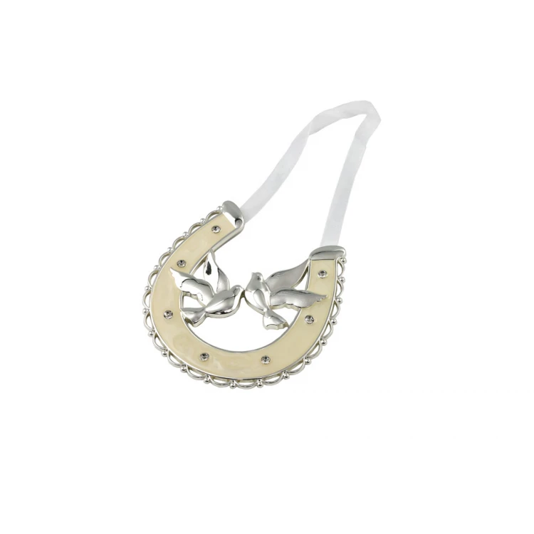 Gift for a young couple - pearl mass luck horseshoe - doves - PSZ001