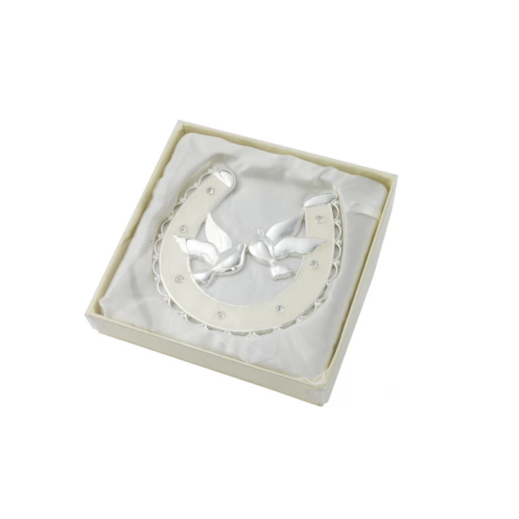 Gift for a young couple - pearl mass luck horseshoe - doves - PSZ001