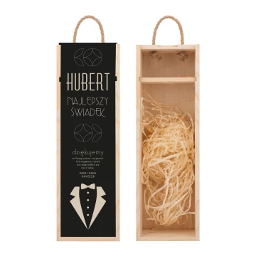 Gift for Witness - Wooden Alcohol Box with Name - dim. 110x360mm - SK098
