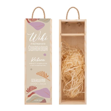 Gift for Bridesmaid - Wooden Alcohol Box with Name - Size 110x360mm - SK102