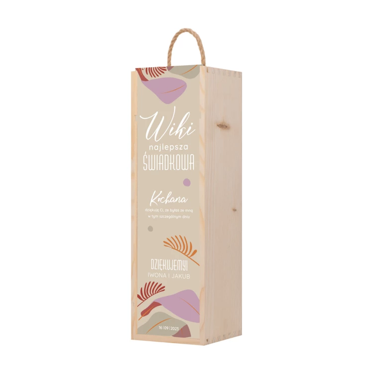 Gift for Bridesmaid - Wooden Alcohol Box with Name - Size 110x360mm - SK102