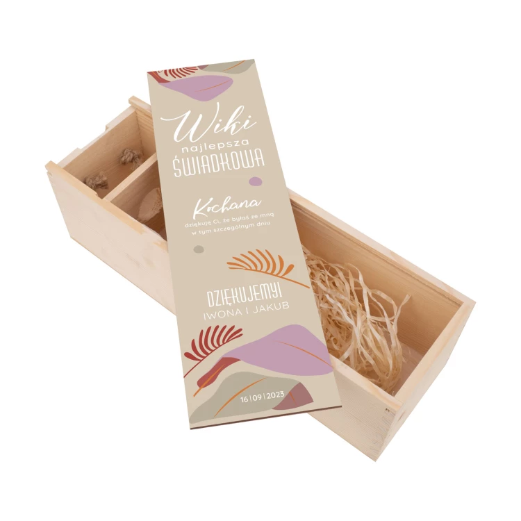 Gift for Bridesmaid - Wooden Alcohol Box with Name - Size 110x360mm - SK102