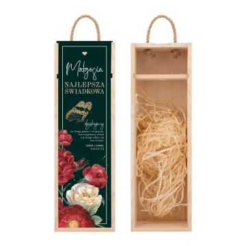 Gift for the Maid of Honor - Wooden Alcohol Box with Name - Size 110x360mm - SK103
