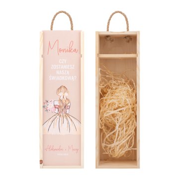 Will you be my witness? - wooden box for alcohol - dimensions 110x360mm - SK105