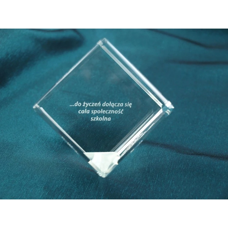Glass Trophy - CUBE - Anniversary Gift