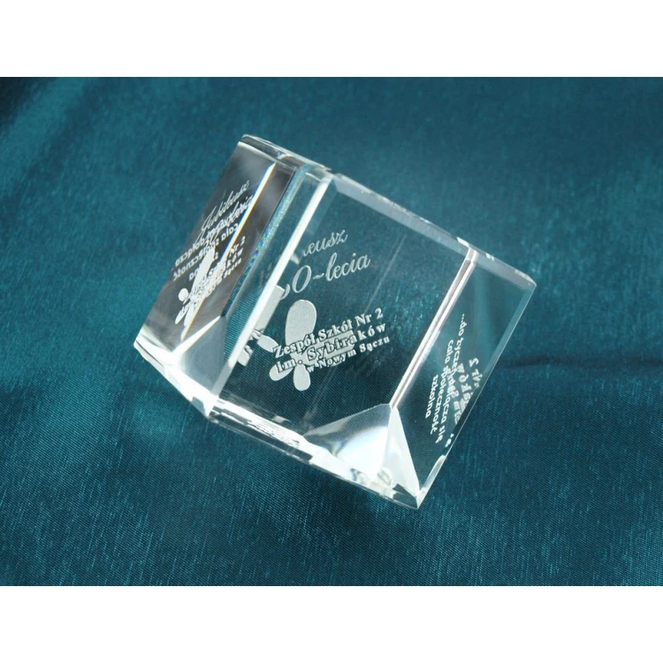 Glass Trophy - CUBE - Anniversary Gift
