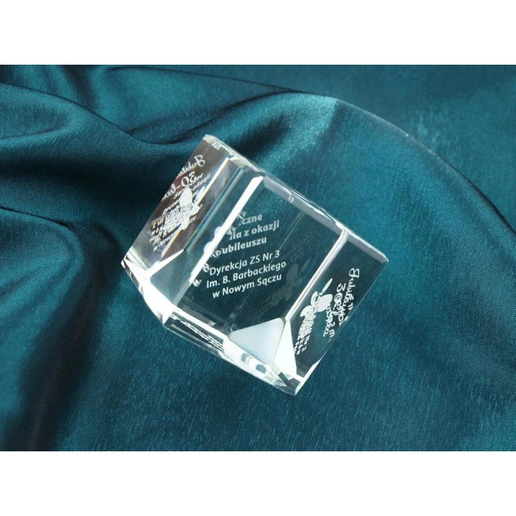 Glass Trophy - CUBE - Anniversary Gift