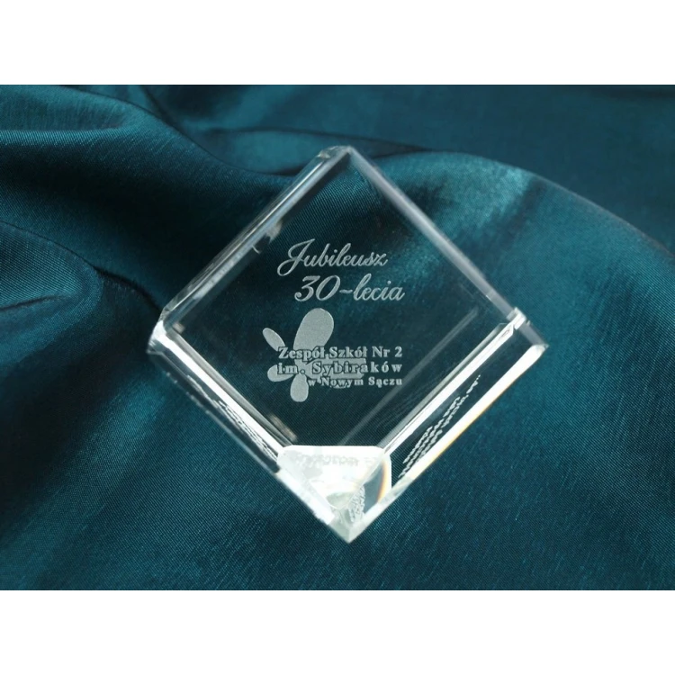 Glass Trophy - CUBE - Anniversary Gift