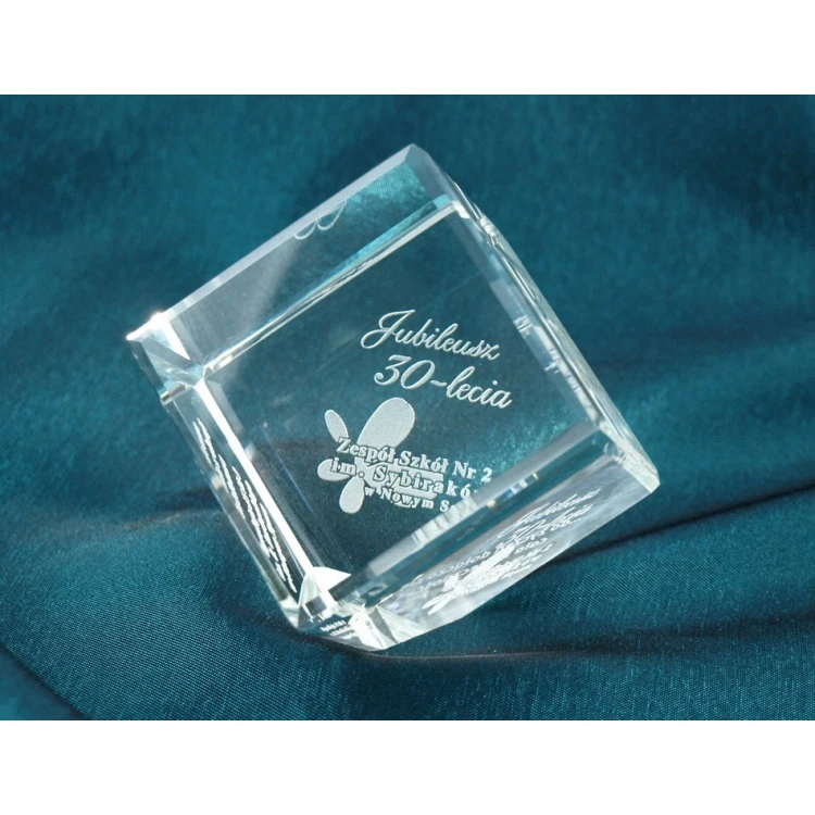 Glass Trophy - CUBE - Anniversary Gift