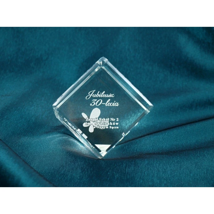 Glass Trophy - CUBE - Anniversary Gift