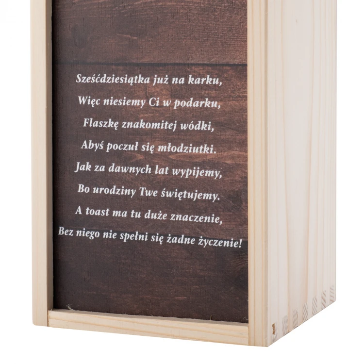 60th Birthday Gift - Wooden Alcohol Box with Bottle Label - SK088