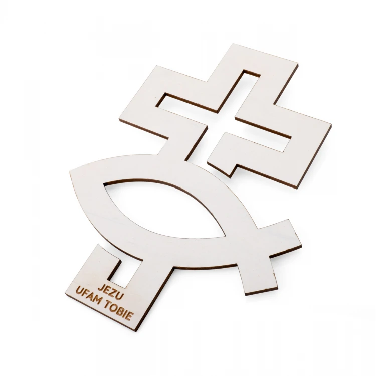 Communion Gift - prayer, greeting card, white cross, wooden box - COM016