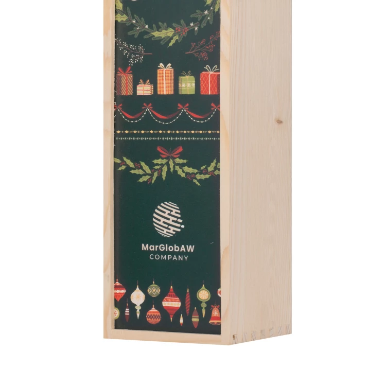 Holiday Gift with Your Logo - Wooden Alcohol Box - dim. 110x360mm - SK096