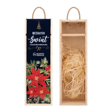 Holiday Gift with Your Logo - Wooden Alcohol Box with Plexiglass Lid - Dimensions 110x360mm - SK097