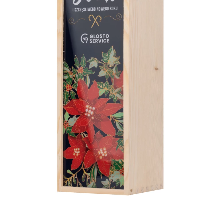 Holiday Gift with Your Logo - Wooden Alcohol Box with Plexiglass Lid - Dimensions 110x360mm - SK097