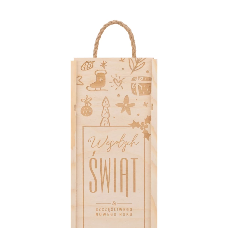 Holiday Gift with Your Logo - Wooden Alcohol Box - dim. 110x360mm - SK091