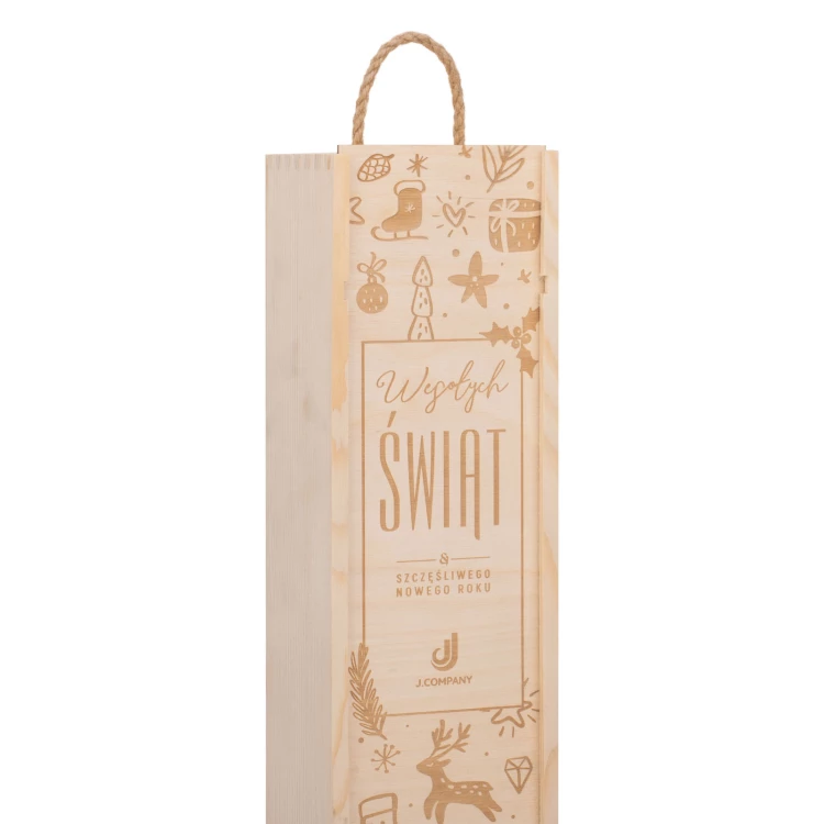 Holiday Gift with Your Logo - Wooden Alcohol Box - dim. 110x360mm - SK091