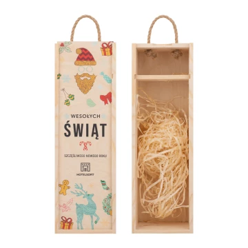 Holiday Gift with Your Logo - Wooden Alcohol Box - dim. 110x360mm - SK092