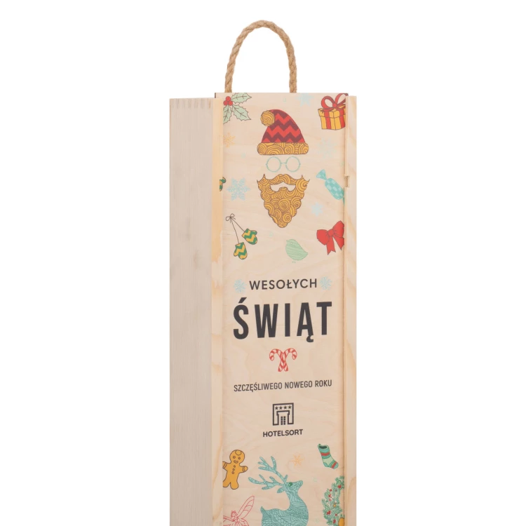 Holiday Gift with Your Logo - Wooden Alcohol Box - dim. 110x360mm - SK092