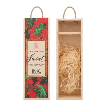 Holiday Gift with Your Logo - Wooden Alcohol Box - dim. 110x360mm - SK093