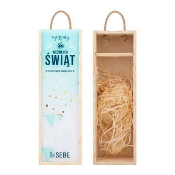 Holiday Gift with Your Logo - Wooden Alcohol Box with Plexiglass Lid - Dimensions 110x360mm - SK094