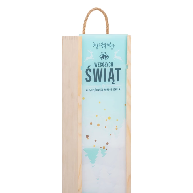 Holiday Gift with Your Logo - Wooden Alcohol Box with Plexiglass Lid - Dimensions 110x360mm - SK094
