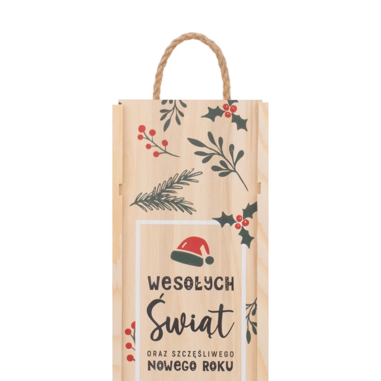 Holiday Gift with Your Logo - Wooden Alcohol Box - dim. 110x360mm - SK095