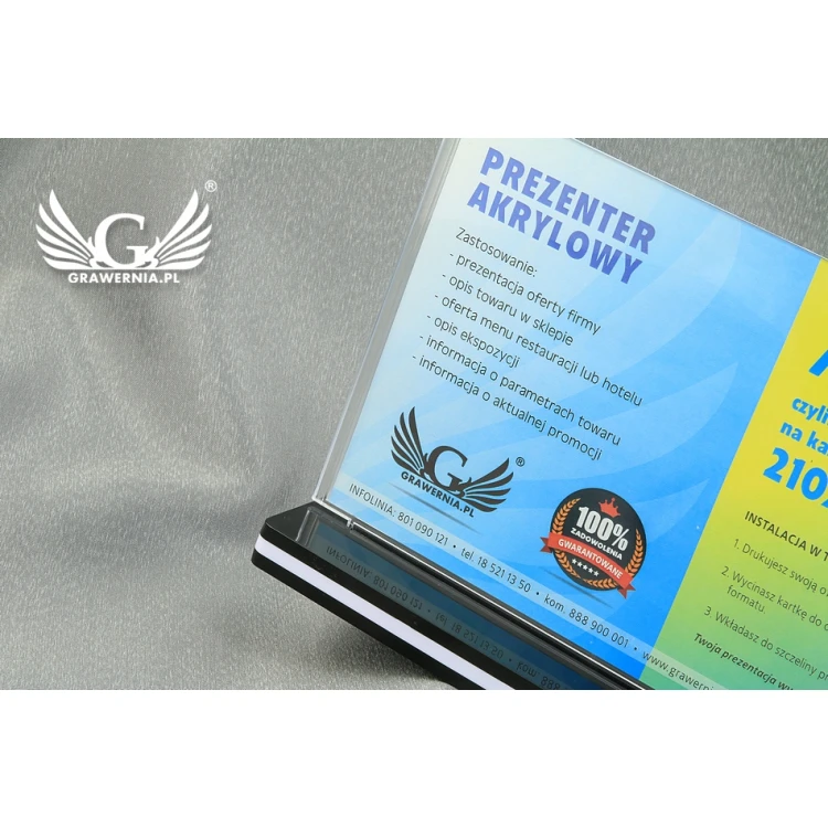 Acrylic A5 Card Presenter HORIZONTAL (210x148mm) - model PR010