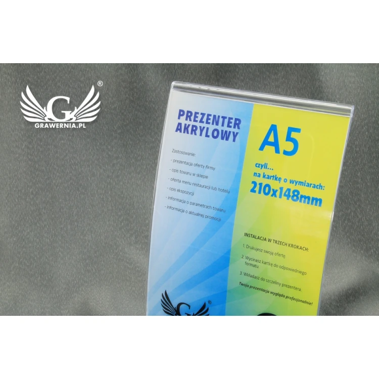 Acrylic A5 Card Presenter VERTICAL (210x148mm) - model PR011