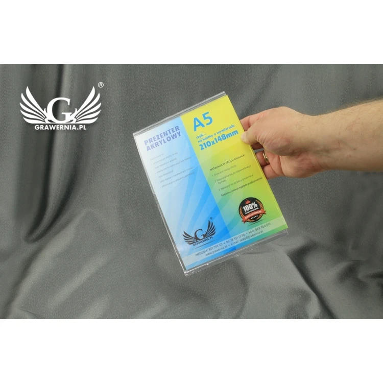 Acrylic A5 Card Presenter VERTICAL (210x148mm) - model PR011