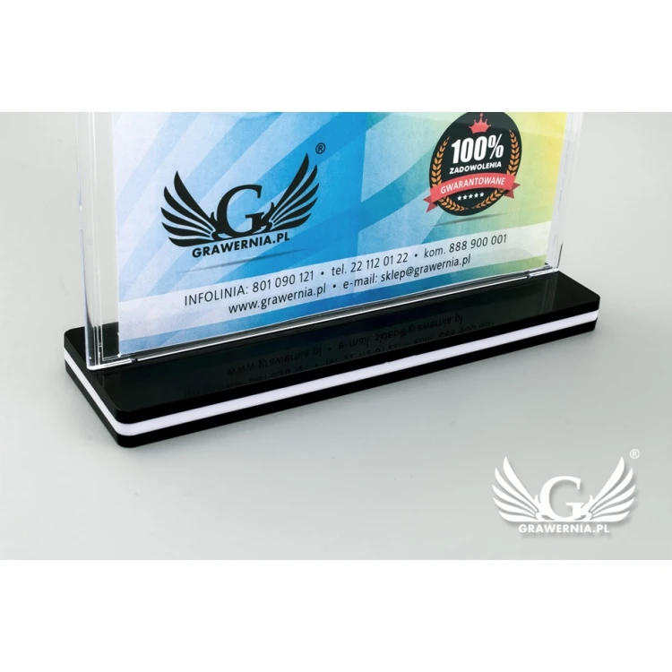Stand, plastic display for a 210x297mm (A4) card - model PR019