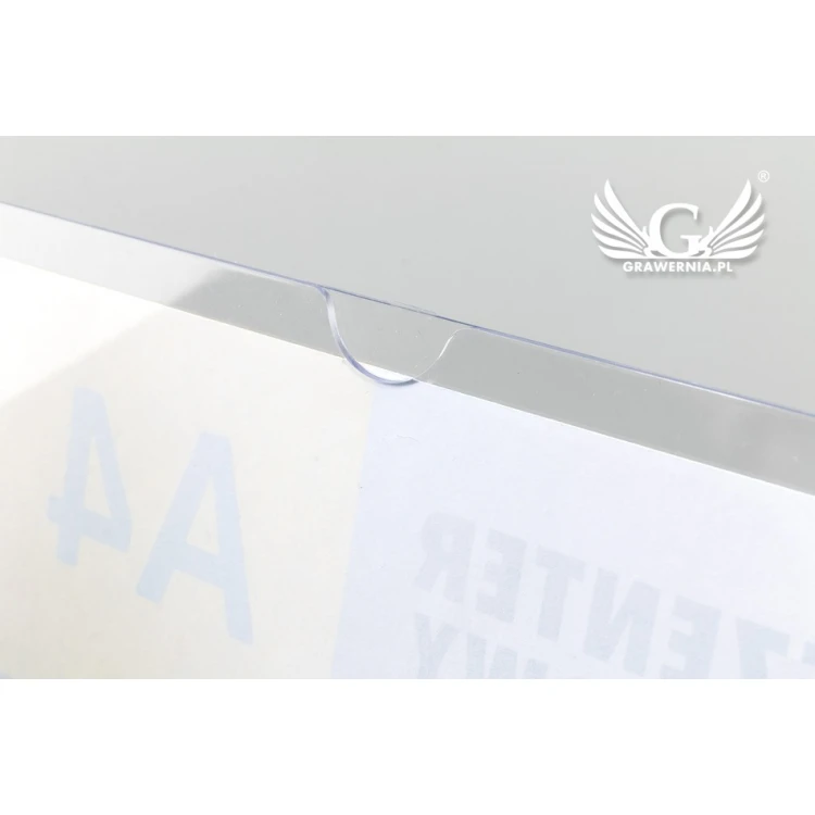 Stand, plastic display for a 210x297mm (A4) card - model PR019