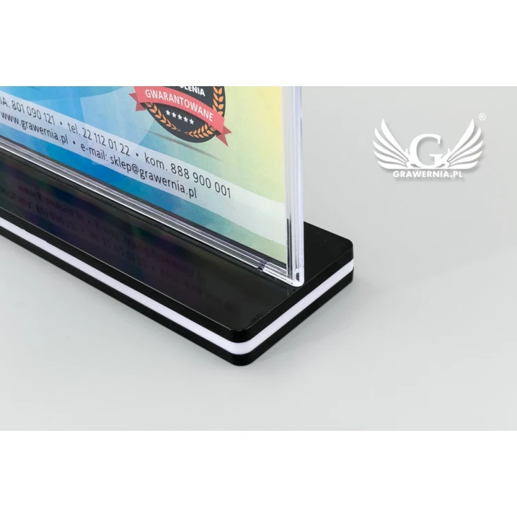 Stand, plastic display for a 210x297mm (A4) card - model PR019