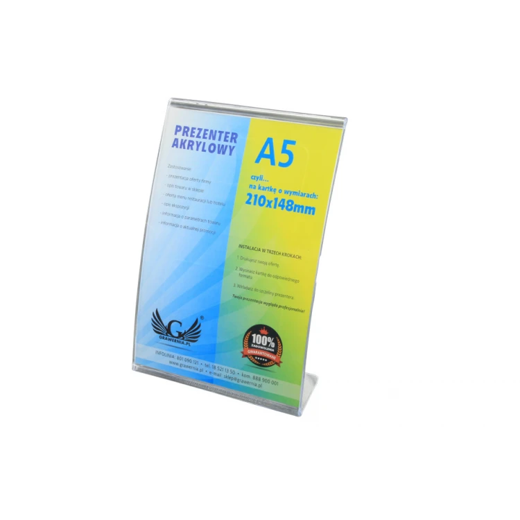 Acrylic A5 Card Presenter VERTICAL (210x148mm) - model PR011