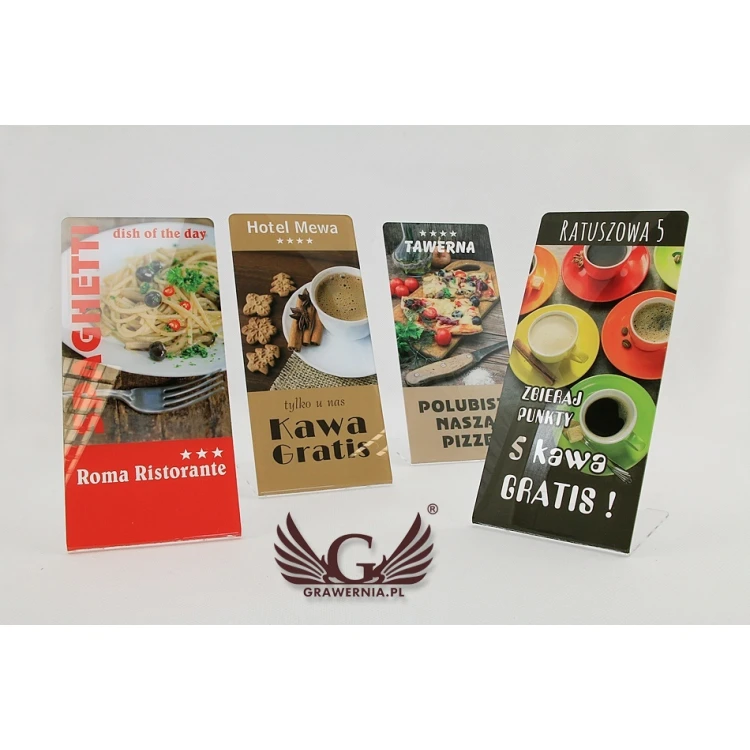 Acrylic Presenter - dimensions 195x90x2mm - UV digital print stand - model STUV001