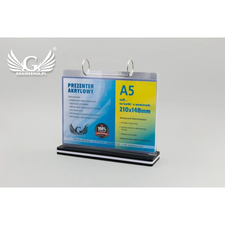 Stand, display with rotating sleeves - size 210x148mm (A5) - model PR021