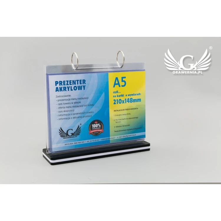 Stand, display with rotating sleeves - size 210x148mm (A5) - model PR021