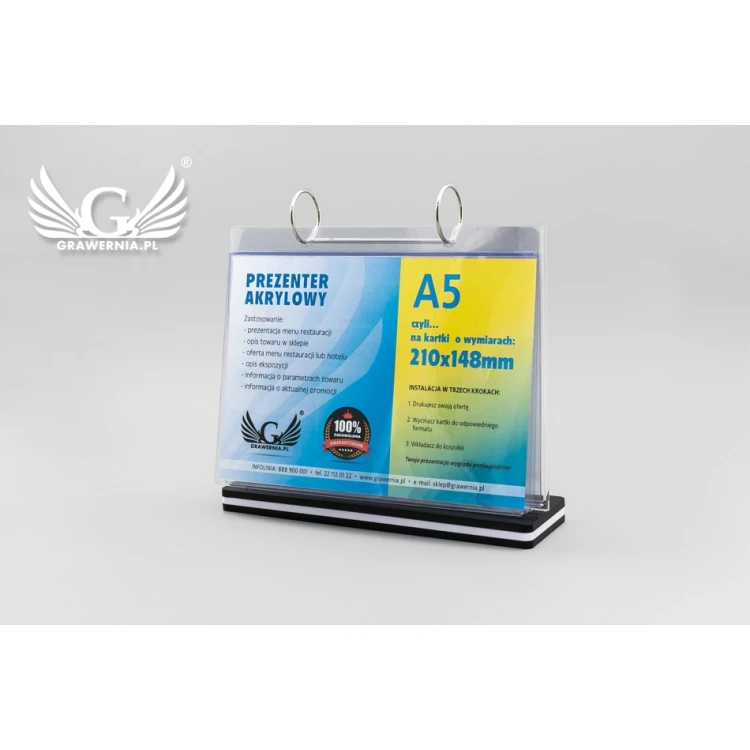 Stand, display with rotating sleeves - size 210x148mm (A5) - model PR021
