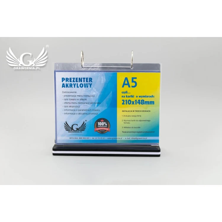 Stand, display with rotating sleeves - size 210x148mm (A5) - model PR021