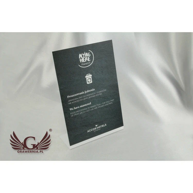 Information Presenter A5 - dimensions 148x200x3mm - UV digital print - STUV002